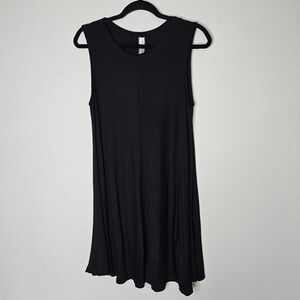 Giddy Up Glamour Sleeveless Tank Dress Midi Flowy Swing Black Size M Medium